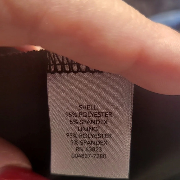 CHRISTOPHER & Banks xl double layer tank top black white blue leaves polka dots - Picture 3 of 6